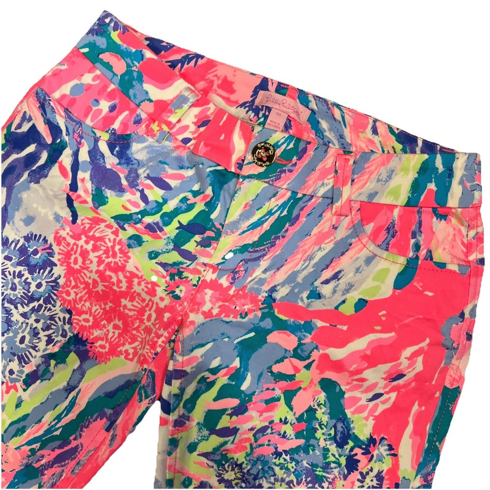 LILLY PULITZER Callahan Chino Rainbow Soleil Pants Women's Size 00